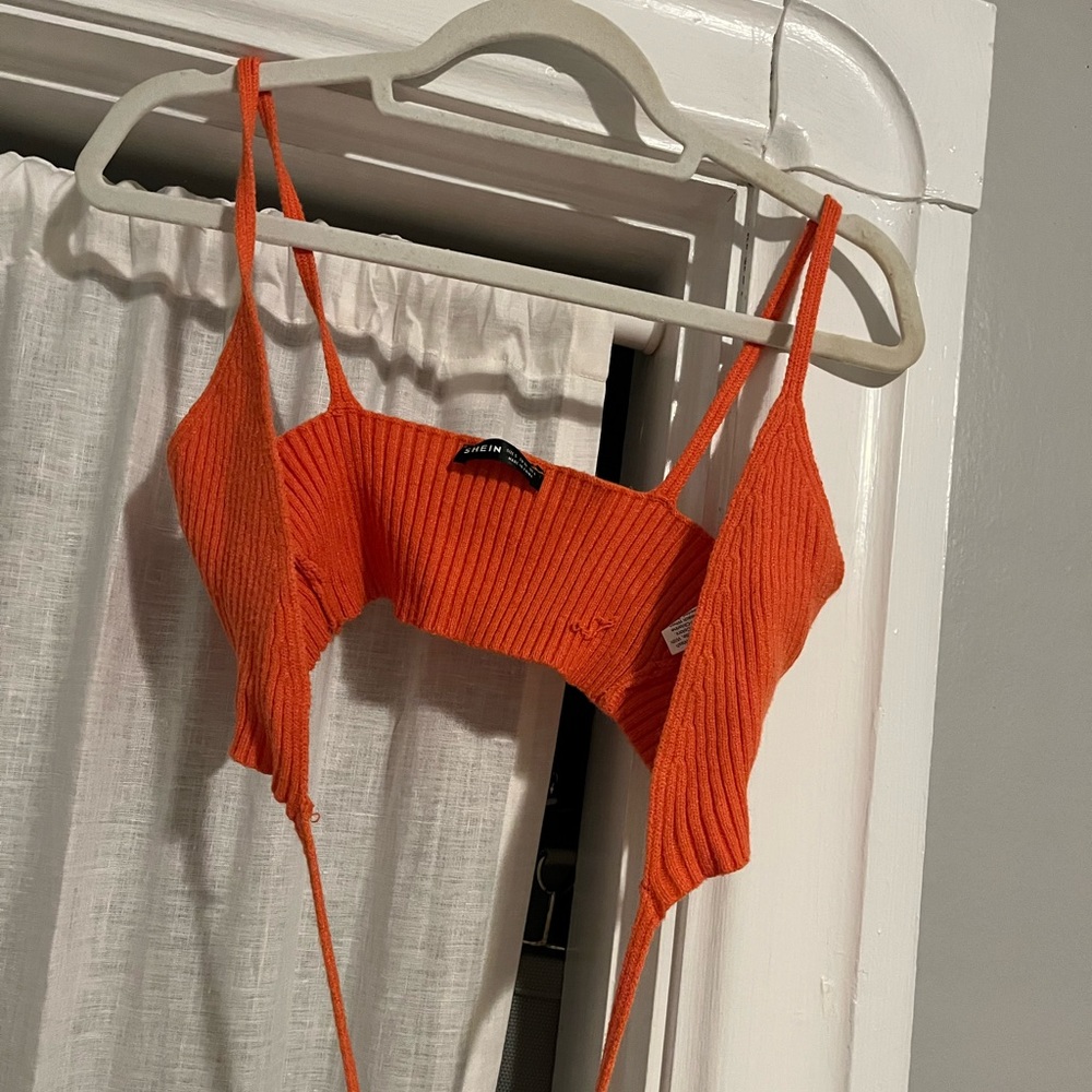 Shein knit tie top